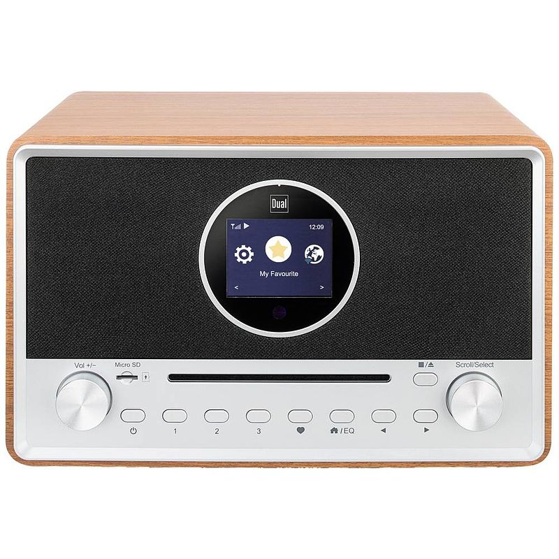 Foto van Dual cr 310 tafelradio dab+, vhf (fm) dab+, fm, bluetooth, cd, wifi wekfunctie bruin, zilver