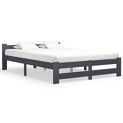 Foto van Vidaxl bedframe massief grenenhout donkergrijs 160x200 cm