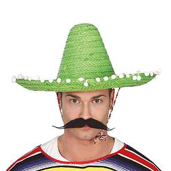 Foto van Guirca mexicaanse sombrero hoed voor heren - carnaval/verkleed accessoires - groen - verkleedhoofddeksels