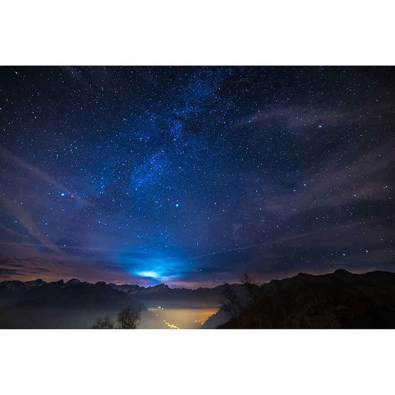 Foto van Spatscherm sterrenhemel - 80x40 cm