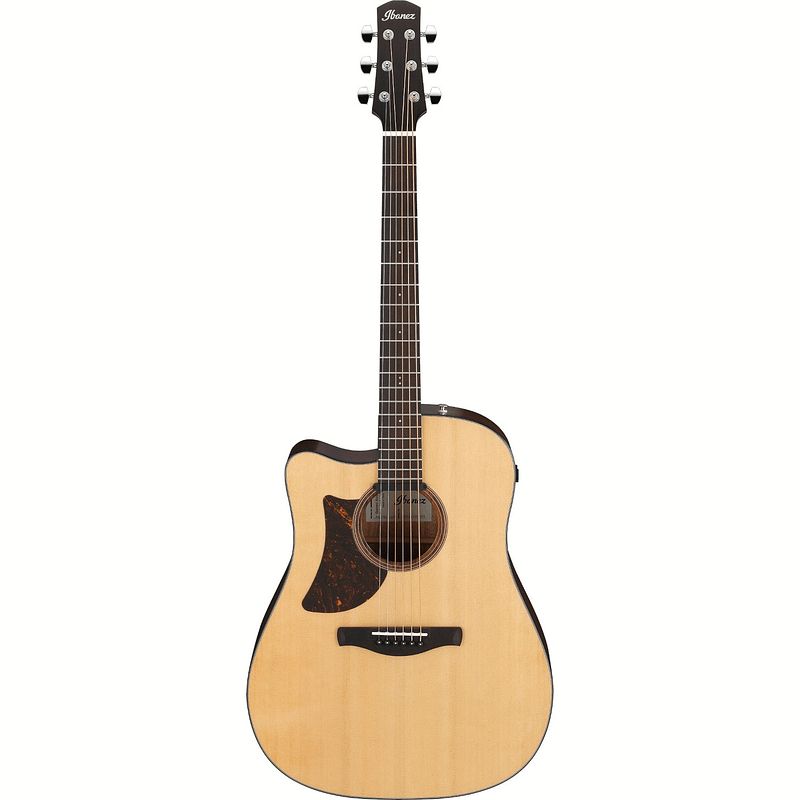 Foto van Ibanez aad170lce advanced acoustic natural low gloss linkshandige elektrisch-akoestische westerngitaar