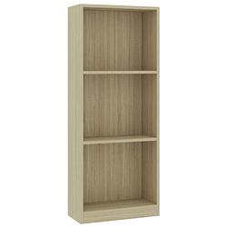 Foto van The living store boekenkast met 3 schappen 40x24x108 cm bewerkt hout sonoma eik - kast