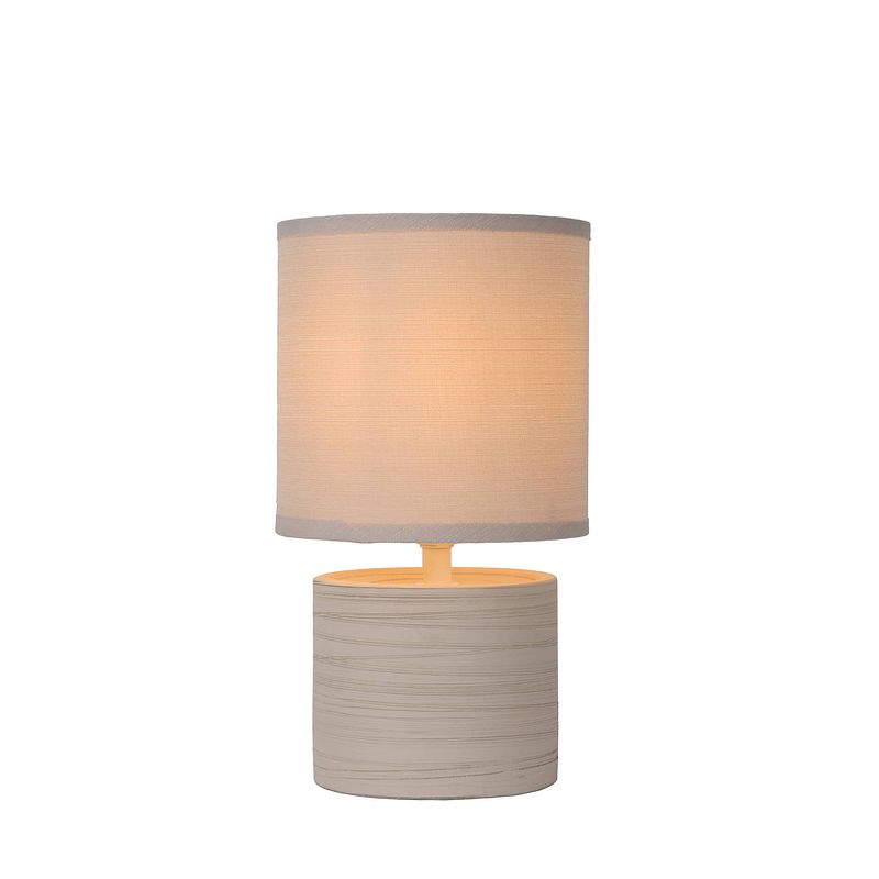 Foto van Lucide - greasby tafellamp 14cm - beige