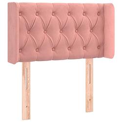 Foto van The living store hoofdeind hoofdbord - 83 x 16 x 78/88 cm - fluwel - roze