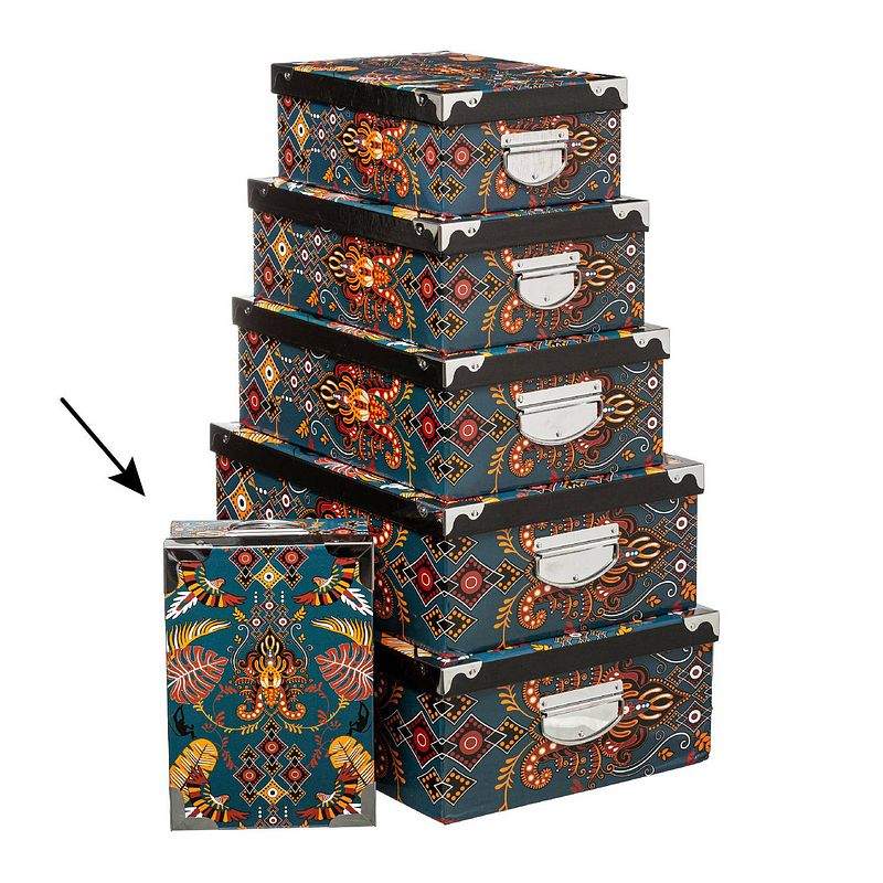 Foto van 5five opbergdoos/box - amazone print - l28 x b19.5 x h11 cm - stevig karton - amazonbox - opbergbox