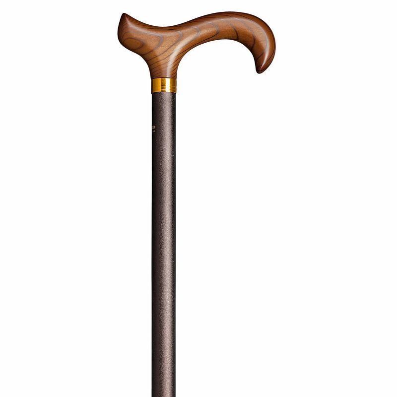Foto van Gastrock verstelbare wandelstok - brons - aluminium - derby handvat - lengte 75 - 100 cm