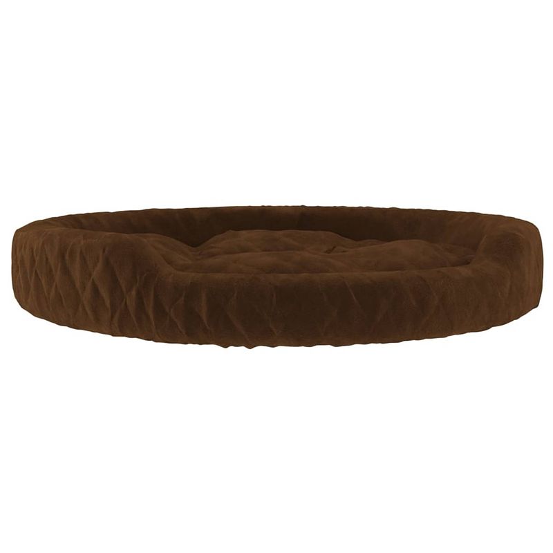 Foto van The living store hondenbed dik gevoerd - 70 x 55 x 23 cm - bruin pluche en polyester