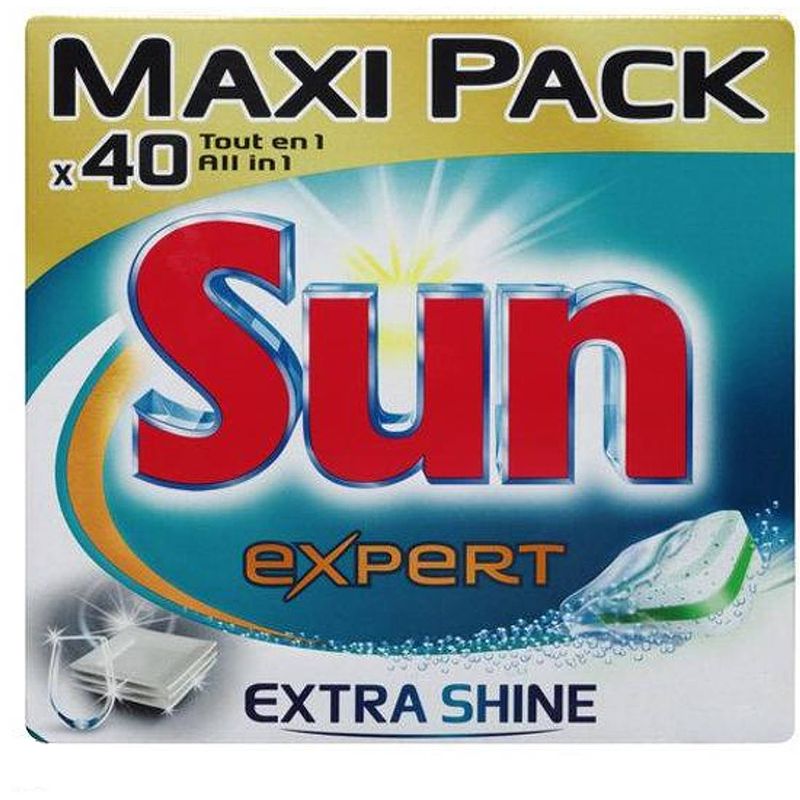 Foto van Sun all in 1 vaatwastabletten expert extra shine - 40 stuks