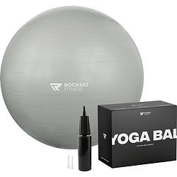 Foto van Rockerz fitness® - yoga bal inclusief pomp - pilates bal - fitness bal - zwangerschapsbal - 90 cm - kleur: grijs