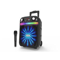 Foto van Idance groove408x party speaker - bluetooth speaker met discolicht - 200 watt - karaoke set - met draadloze microfoon