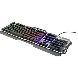 Foto van Trust gxt853 esca gaming-toetsenbord usb, kabelgebonden verlicht, multimediatoetsen qwertz zwart, rgb