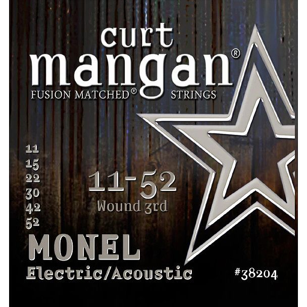 Foto van Curt mangan monel hex core 11-52 snarenset voor staalsnarige akoestische gitaar