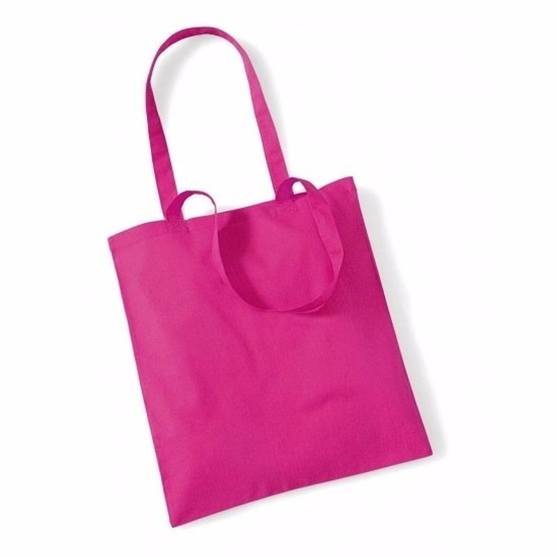 Foto van Katoenen tasje fuchsia 42 x 38 cm - shoppers