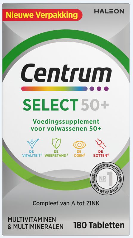 Foto van Centrum select 50+ multivitaminen tabletten 180st