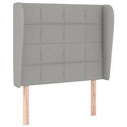 Foto van The living store hoofdbord bedaccessoires - 93 x 23 x 118/128 cm - lichtgrijs