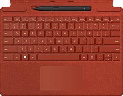 Foto van Microsoft surface pro type cover + surface slim pen 2 rood qwerty