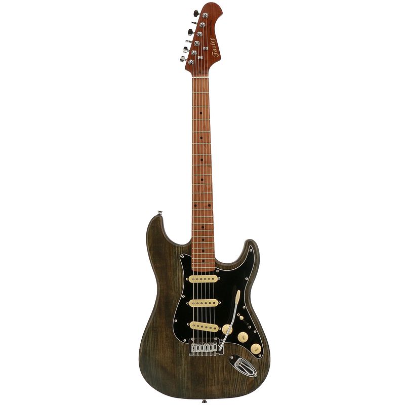 Foto van Fazley outlaw series sheriff plus sss black elektrische gitaar met gigbag