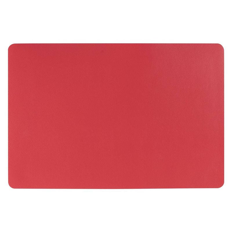 Foto van Rechthoekige placemat pu-leer/ leer look rood 45 x 30 cm - placemats