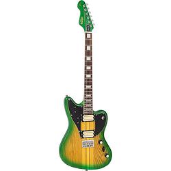 Foto van Vintage revo series integra green yellow burst elektrische gitaar