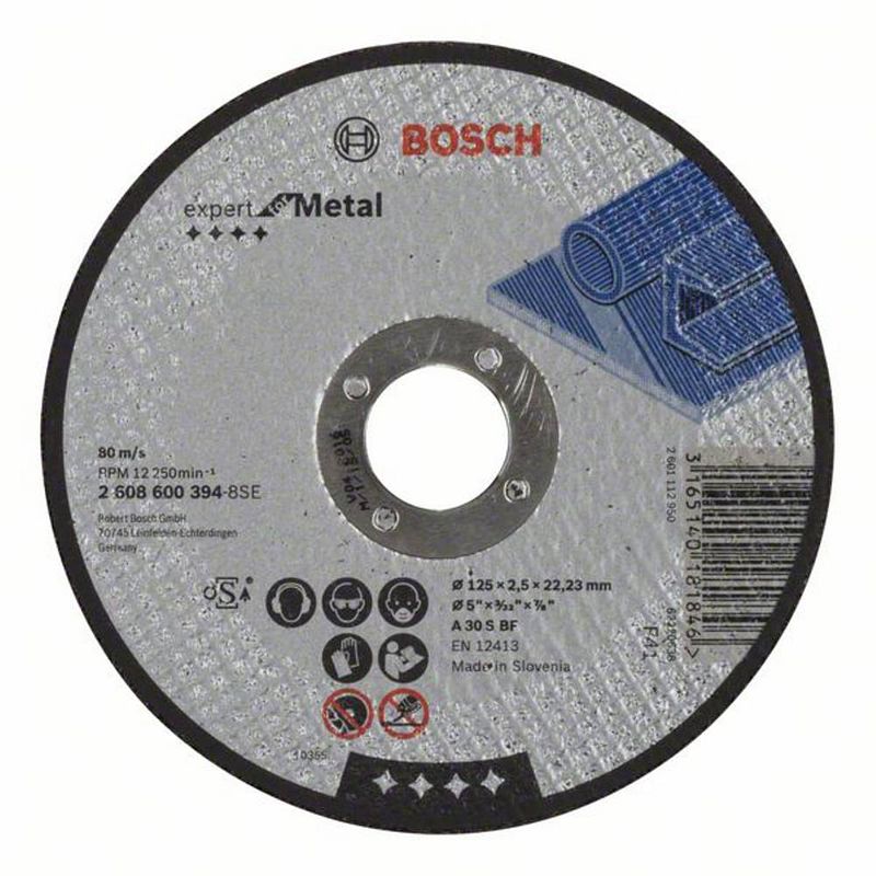 Foto van Bosch accessories a30 s bf 2608600394 doorslijpschijf recht 125 mm 22.23 mm 1 stuk(s)