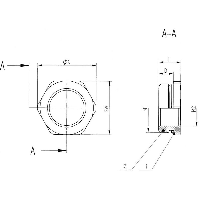 Foto van Lapp skindicht mr-m 6kt. 16x1,5/12x1,5 wartel reduceerring met o-ring m16 m12 messing natuur 50 stuk(s)