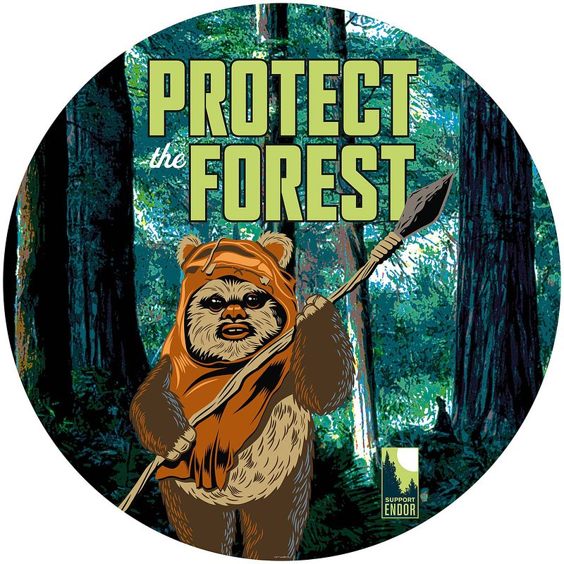 Foto van Komar star wars protect the forest vlies zelfklevend fotobehang 125x125cm 1-deel