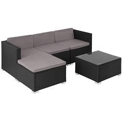 Foto van Tectake® - wicker loungeset lignano - zwart