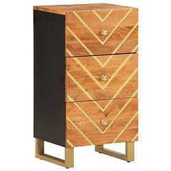 Foto van Vidaxl dressoir 40x33,5x75 cm massief mangohout bruin en zwart