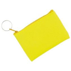 Foto van Fluor gele portemonnee met sleutelhanger 10 x 7 cm - portemonnee
