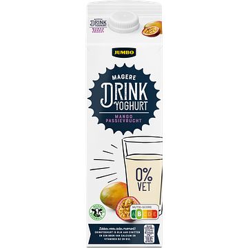 Foto van Jumbo drinkyoghurt mango/ passievrucht 0% vet 1l