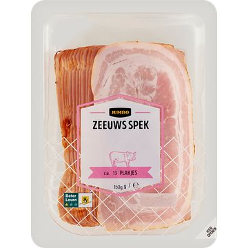 Foto van 2 verpakkingen a 100175 gram | jumbo zeeuws spek 150g aanbieding bij jumbo