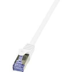 Foto van Logilink cq3111s rj45 netwerkkabel, patchkabel cat 6a s/ftp 20.00 m wit vlambestendig, snagless 1 stuk(s)