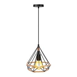 Foto van Aigostar 13a4c metalen hanglamp - ø25cm - e27 fitting - excl. lichtbron - zwart