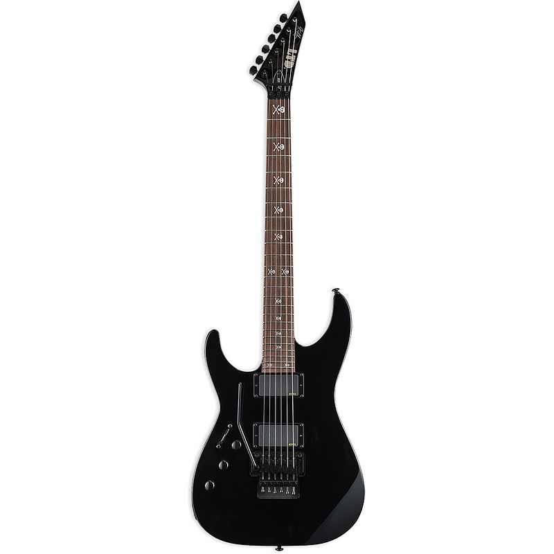 Foto van Esp ltd kh-602 lh black linkshandige kirk hammett signature gitaar met koffer