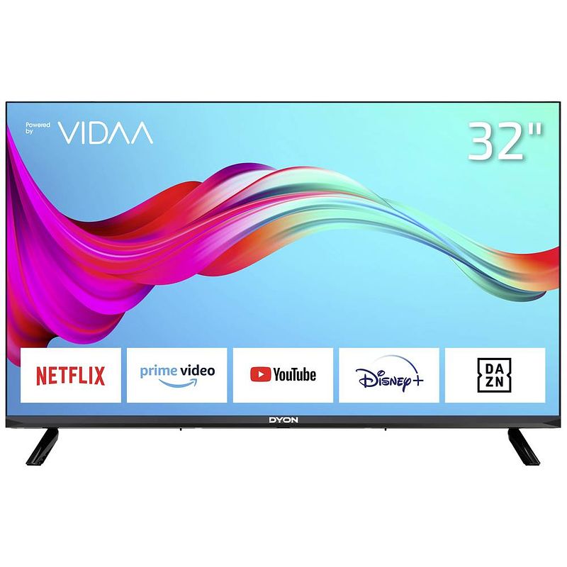 Foto van Dyon smart 32 vx led-tv 80 cm 32 inch energielabel f (a - g) dvb-t2, dvb-c, dvb-s2, hd ready, smart tv, wifi, ci+* zwart