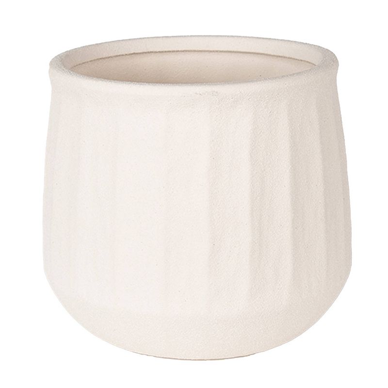 Foto van Clayre & eef bloempot ø 17x15 cm beige keramiek bloempot binnen plantenpot plant pot beige bloempot binnen plantenpot