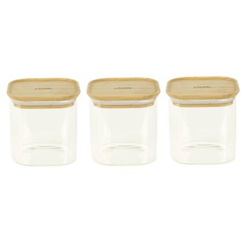 Foto van Pebbly - vershoudbox, set van 3 stuks, vierkant, 800 ml - pebbly