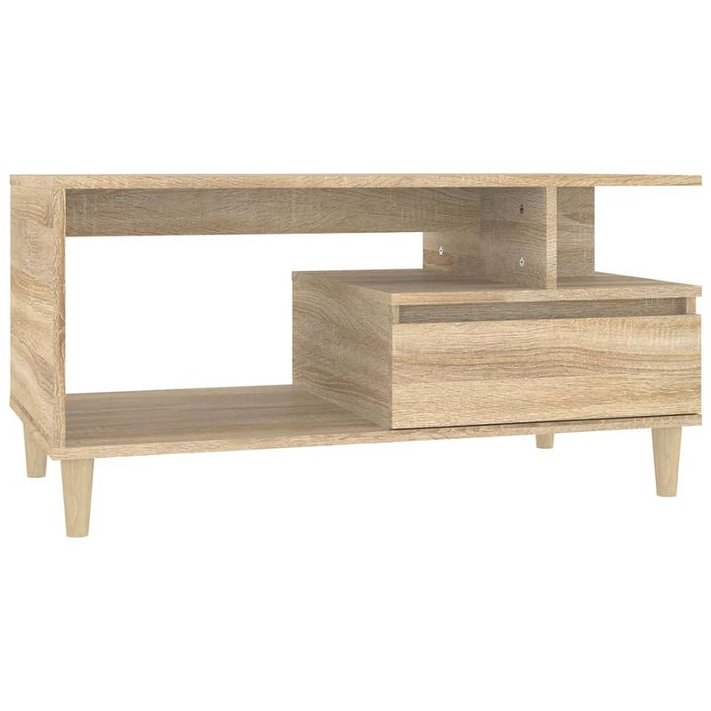 Foto van The living store salontafel - sonoma eiken - 90 x 49 x 45 cm - duurzaam bewerkt hout - met opbergruimte