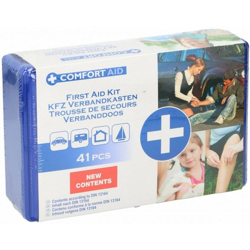 Foto van Comfort aid - premium ehbo verband set - verbanddoos - 41 delig - verbandoos auto - ehbo doos