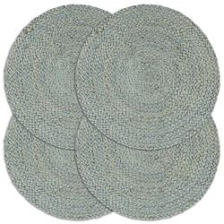 Foto van Vidaxl placemats 4 st rond 38 cm jute olijfgroen