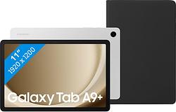 Foto van Samsung galaxy tab a9 plus 11 inch 128gb wifi zilver + bluebuilt book case zwart