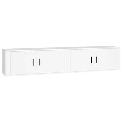 Foto van The living store tv-wandmeubel - tv-kast - 100 x 34.5 x 40 cm - wit