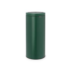 Foto van Brabantia touch bin flat top afvalemmer 30 liter met kunststof binnenemmer - pine green