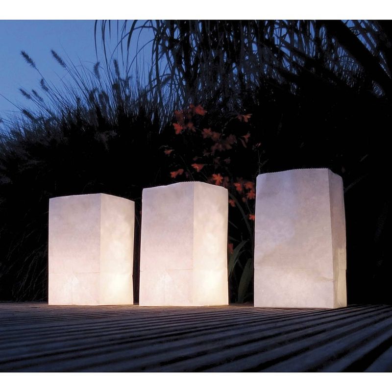 Foto van 5x candle bags set blanco 26 cm