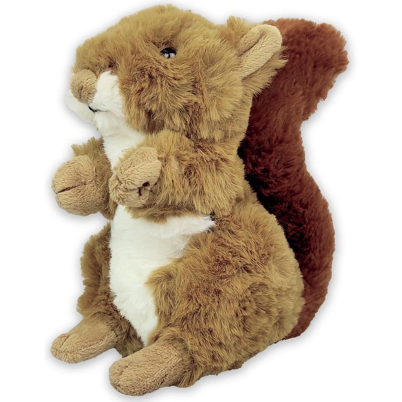 Foto van Inware pluche eekhoorn knuffeldier - rood/bruin - zittend - 17 cm - knuffel bosdieren