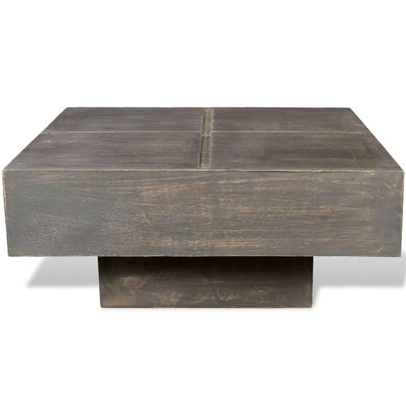 Foto van The living store houten salontafel retro - vierkant 68x68x30cm - massief mango