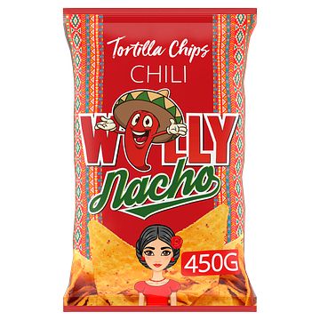 Foto van Willy nacho tortilla chips chili 450gr bij jumbo