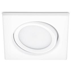 Foto van Led spot - inbouwspot - trion roluno - 5w - warm wit 3000k - vierkant - mat wit - aluminium