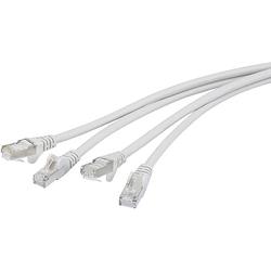 Foto van Renkforce rf-4872658 rj45 netwerkkabel, patchkabel cat 6a s/ftp 3.00 m grijs vlambestendig, duplex, snagless 1 stuk(s)