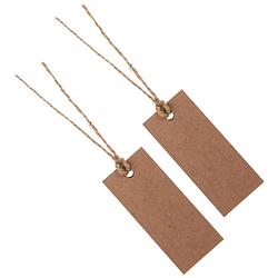 Foto van Santex cadeaulabels kraft met lintje - set 24x stuks - bruin - 3 x 7 cm - naam tags - cadeauversiering